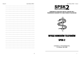 Spis telefonów  - Samodzielny Publiczny Szpitlal Kliniczny nr 2