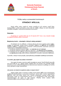 Strażacy apelują