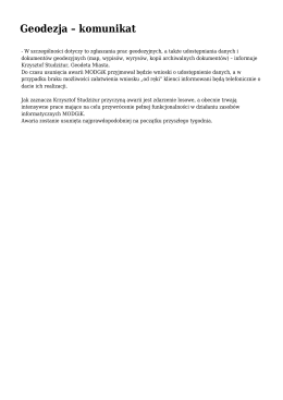 Geodezja – komunikat