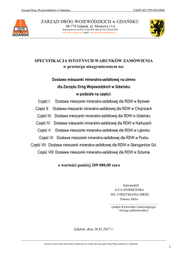 Specyfikacja - Zarząd Dr&oacute;g Wojew&oacute;dzkich w Gdańsku