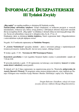 INFORMACJE DUSZPASTERSKIE