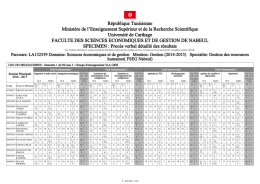 République Tunisienne Ministère de l`Enseignement