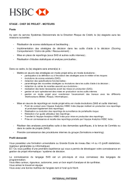 Stage au sein du service Syst&egrave;mes D&eacute;cisionnels de la Direction