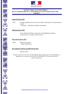 AGENDA PUBLIC HC sem 4 - Haut-Commissariat de la R&eacute;publique