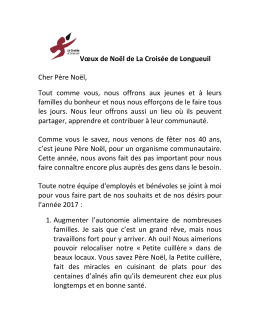 voeux - Crois&eacute;e de Longueuil