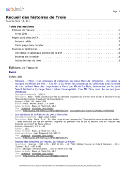 Recueil des histoires de Troie