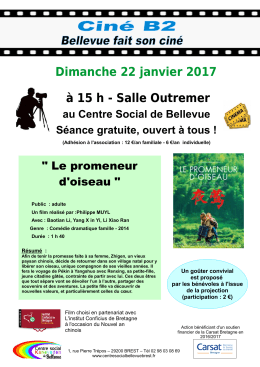 Dimanche 22 janvier 2017 à 15 h - Salle Outremer