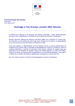 Hommage à Yves Drouhet, premier DRAC Réunion Communiqué