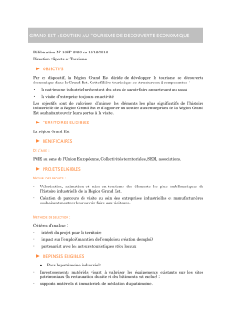 R&egrave;glement du dispositif Soutien au tourisme de