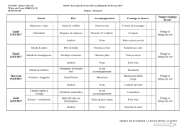 Repas a domicile - Menus du 13 au 19 fevrier 2016