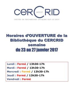 FERMETURE EXCEPTIONNELLE DE LA BIBLIOTHEQUE