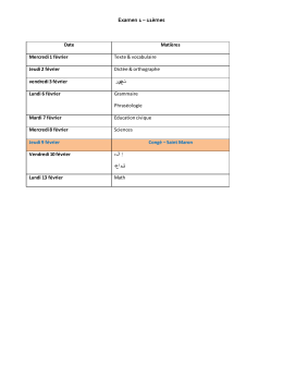 Examen 1 &ndash; 11&egrave;mes