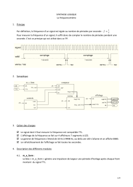 SYNTHESE LOGIQUE Le fr&eacute;quencem&egrave;tre 1. Principe Par d&eacute;finition