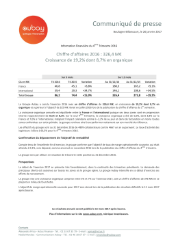 Communiqu&eacute; de presse