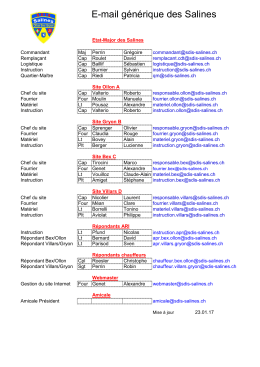 E-mail générique des Salines