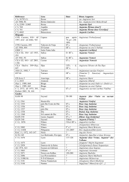 Référence Lieu Date Dieux Augustes C 6, 36792 (1) Rome sac Aug