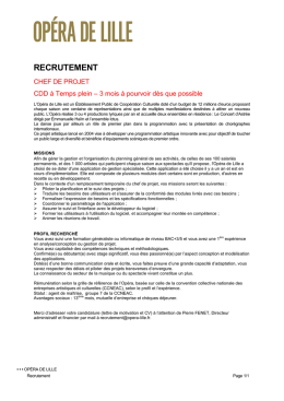 recrutement - Opéra de Lille