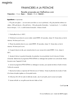 financiers a la pistache