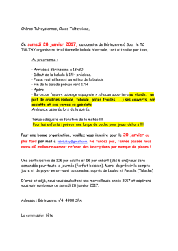Chères Tultaysiennes, Chers Tultaysiens, Ce samedi 28 janvier