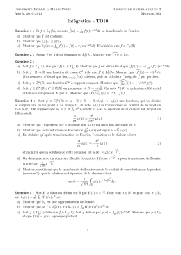 Int&eacute;gration - TD10 - IMJ-PRG