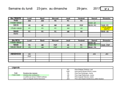 Planning de la semaine
