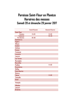 messes des 28 et 29 janvier 2017