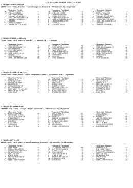 VINCENNES LE SAMEDI 28 JANVIER 2017 1 PRIX