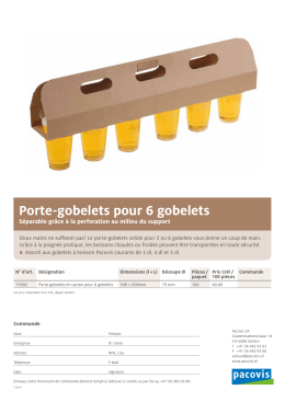 Porte-gobelets pour 6 gobelets