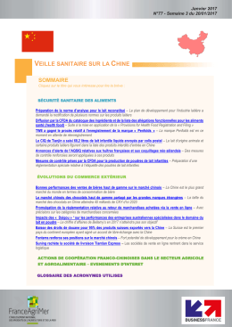 Veille sanitaire Chine n°77 du 20 janv 2017