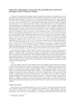 Approche sémantique contrastive du quantificateur universel