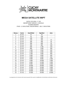 la structure détaillée du tournoi