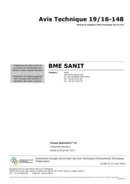 Avis Technique 19/16-148 BME SANIT