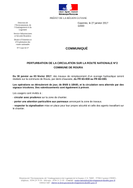communiqu&eacute; - DEAL Guyane