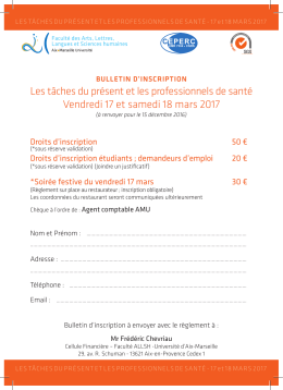 Bulletin d`inscription