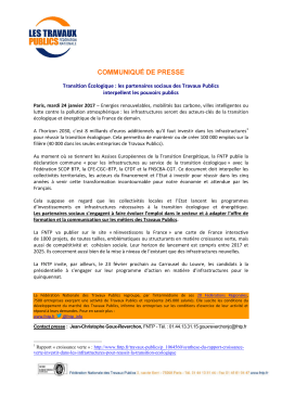 Transition Écologique : les partenaires sociaux des Travaux