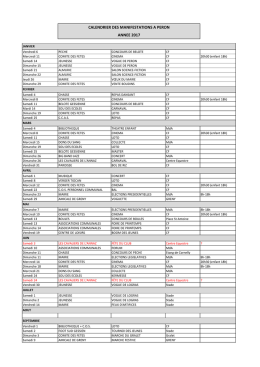 Calendrier des f&ecirc;tes 2017