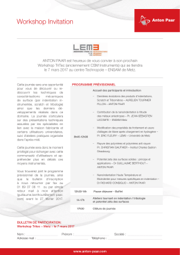 Workshop Invitation