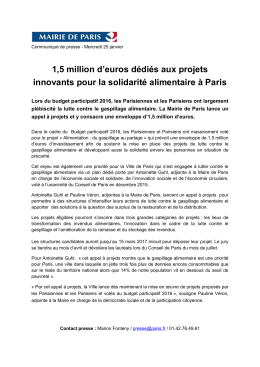 1,5 million d`euros dédiés aux projets innovants