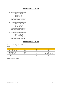 Correction : 77 p. 26 Correction : 81 p. 26