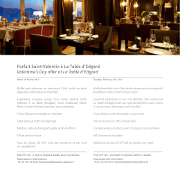 Forfait Table d`Edgard