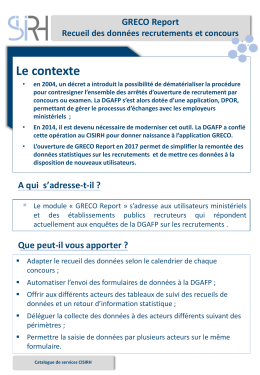 GRECO Report Recueil des données recrutements et concours Le