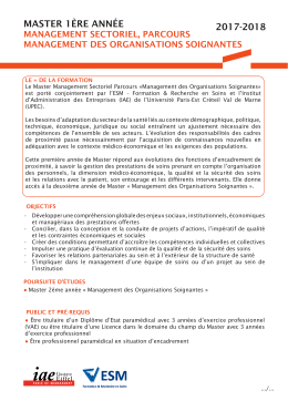Master 1 Management Sectoriel Parcours Management