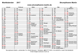 Marktkalender 1. Halbjahr 2017