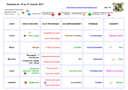 Semaine du 23 au 27 Janvier 2017