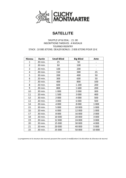 la structure détaillée du tournoi