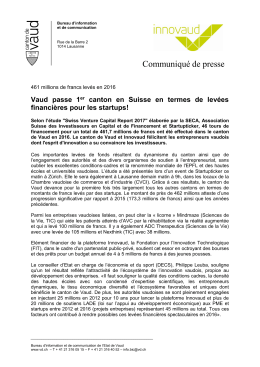 Communiqué de presse - Fondation pour l`Innovation Technologique