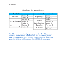 Sites hôtes des Interrégionaux 2017