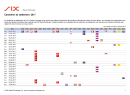 Calendrier de settlement 2017