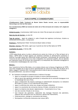 Avis d`appel à candidatures Coord CR tête bassin