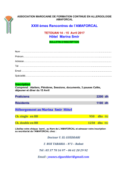 Bulletin d`inscription